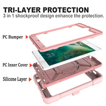 For iPad Mini 5 / 4 Contrast Color Silicone + PC Combination Case with Holder(Rose Gold)