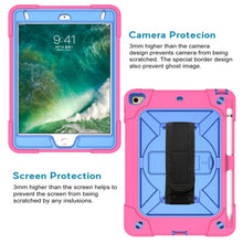 For iPad Mini 5 / 4 Contrast Color Silicone + PC Combination Case with Holder(Rose Red + Blue)