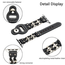 Genuine Leather Male Style Watch Band For Apple Watch Series 8&7 41mm / SE 2&6&SE&5&4 40mm / 3&2&1 38mm(Black)