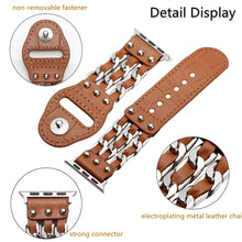 Genuine Leather Male Style Watch Band For Apple Watch Ultra 49mm / Series 8&7 45mm / SE 2&6&SE&5&4 44mm / 3&2&1 42mm(Brown)