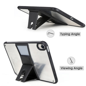 For iPad 10.2 inch 2021 / 2019 PC+TPU Transparent Holder Tablet Case(Black)