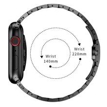 Butterfly Buckle Metal Watch Band For Apple Watch Series 8&7 41mm / SE 2&6&SE&5&4 40mm / 3&2&1 38mm(Black)