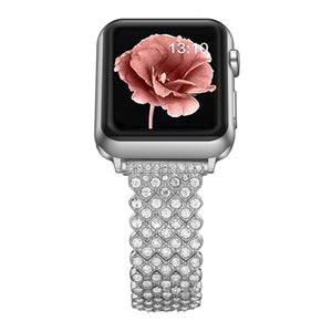 Heart Diamond Metal Watch Band For Apple Watch Series 8&7 41mm / SE 2&6&SE&5&4 40mm / 3&2&1 38mm(Silver)