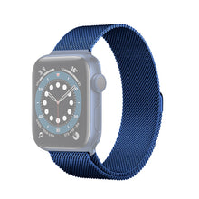 For Apple Watch Series 8&7 41mm / SE 2&6&SE&5&4 40mm / 3&2&1 38mm Mutural Milanese Stainless Steel Watch Band（Blue）