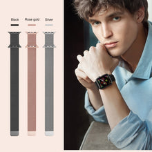 For Apple Watch Series 8&7 41mm / SE 2&6&SE&5&4 40mm / 3&2&1 38mm Mutural Milanese Stainless Steel Watch Band（Blue）