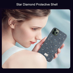 For iPhone 11 Pro Mutural TPU + PC + Diamond Cloth Protective Case(Grey)