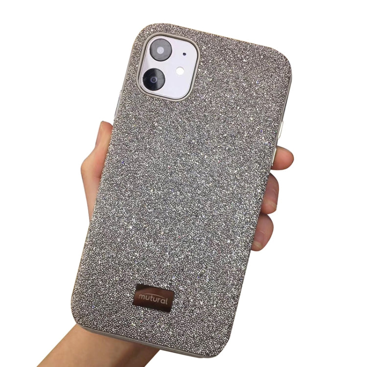 For iPhone 11 Mutural TPU + PC + Diamond Cloth Protective Case(Silver)