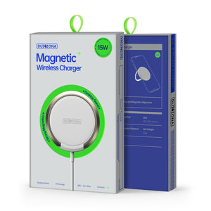 DUZZONA W1 15W Magnetic Wireless Charger with Ring Holder, Cable Length: 1.2m(White)