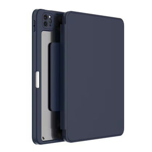 For iPad Pro 12.9 2022 / 2021 / 2020 / 2018 Mutural Jianshang Series Tablet Leather Smart Case(Dark Blue)
