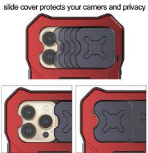 For iPhone 13 Pro Metal + Silicone Sliding Camshield Holder Phone Case (Red)