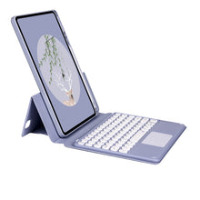 Bluetooth Keyboard Leather Case with Touchpad & Rotatable Bottom Case For iPad 10.2 2021 & 2020 & 2019 / Air 2019 / Pro 10.5 inch(Lavender Grey)