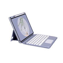 Bluetooth Keyboard Leather Case with Touchpad & Rotatable Bottom Case For iPad 10.2 2021 & 2020 & 2019 / Air 2019 / Pro 10.5 inch(Lavender Grey)