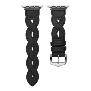 Weave Watch Band For Apple Watch Series 8&7 41mm / SE 2&6&SE&5&4 40mm / 3&2&1 38mm(Black)