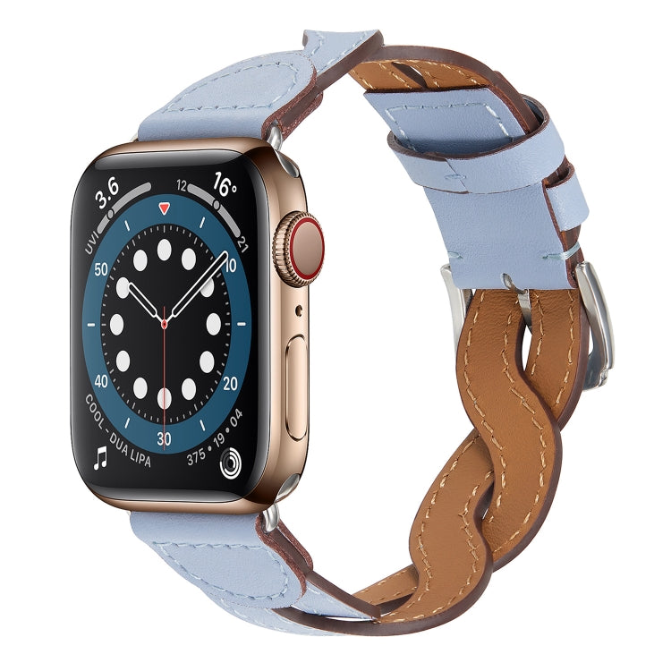 Weave Watch Band For Apple Watch Series 8&7 41mm / SE 2&6&SE&5&4 40mm / 3&2&1 38mm(Light Blue)