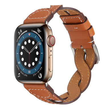 Weave Watch Band For Apple Watch Series 8&7 41mm / SE 2&6&SE&5&4 40mm / 3&2&1 38mm(Brown)