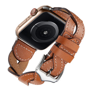 Weave Watch Band For Apple Watch Series 8&7 41mm / SE 2&6&SE&5&4 40mm / 3&2&1 38mm(Brown)