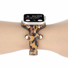 Bracelet Genuine Leather Watch Band For Apple Watch Series 8&7 41mm / SE 2&6&SE&5&4 40mm / 3&2&1 38mm(Leopard Print)