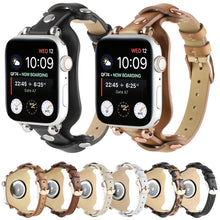 Bracelet Genuine Leather Watch Band For Apple Watch Series 8&7 41mm / SE 2&6&SE&5&4 40mm / 3&2&1 38mm(Leopard Print)