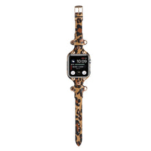 Bracelet Genuine Leather Watch Band For Apple Watch Ultra 49mm / Series 8&7 45mm / SE 2&6&SE&5&4 44mm / 3&2&1 42mm(Leopard Print)