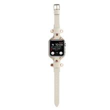 Bracelet Genuine Leather Watch Band For Apple Watch Ultra 49mm / Series 8&7 45mm / SE 2&6&SE&5&4 44mm / 3&2&1 42mm(Beige)