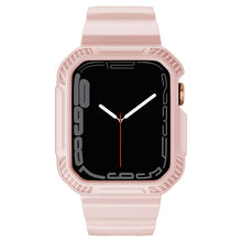 Integrated Carbon Fiber Pattern Silicone Watch Band For Apple Watch Series 8&7 41mm / SE 2&6&SE&5&4 40mm / 3&2&1 38mm(Pink)