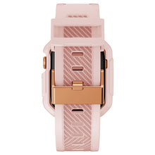 Integrated Carbon Fiber Pattern Silicone Watch Band For Apple Watch Series 8&7 41mm / SE 2&6&SE&5&4 40mm / 3&2&1 38mm(Pink)