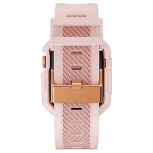 Integrated Carbon Fiber Pattern Silicone Watch Band For Apple Watch Series 8&7 41mm / SE 2&6&SE&5&4 40mm / 3&2&1 38mm(Pink)