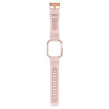 Integrated Carbon Fiber Pattern Silicone Watch Band For Apple Watch Series 8&7 41mm / SE 2&6&SE&5&4 40mm / 3&2&1 38mm(Pink)