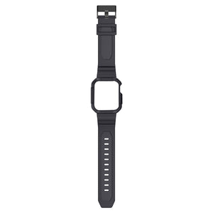 Integrated Carbon Fiber Pattern Silicone Watch Band For Apple Watch Series 8&7 41mm / SE 2&6&SE&5&4 40mm / 3&2&1 38mm(Grey)