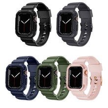 Integrated Carbon Fiber Pattern Silicone Watch Band For Apple Watch Series 8&7 41mm / SE 2&6&SE&5&4 40mm / 3&2&1 38mm(Pink)