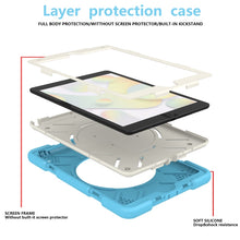 For iPad 10.2 2019/10.2 2020/10.2 2021 Silicone + PC Full Body Protection Tablet Case With Holder & Strap(Sky Blue)