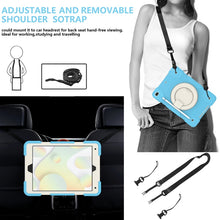 For iPad 10.2 2019/10.2 2020/10.2 2021 Silicone + PC Full Body Protection Tablet Case With Holder & Strap(Sky Blue)