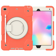 For iPad 10.2 2019/10.2 2020/10.2 2021 Silicone + PC Full Body Protection Tablet Case With Holder & Strap(Orange)