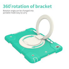 For iPad 10.2 2019/10.2 2020/10.2 2021 Silicone + PC Full Body Protection Tablet Case With Holder & Strap(Mint Green)