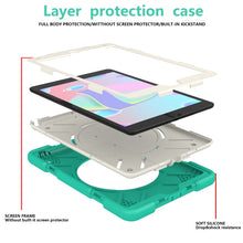 For iPad 10.2 2019/10.2 2020/10.2 2021 Silicone + PC Full Body Protection Tablet Case With Holder & Strap(Mint Green)