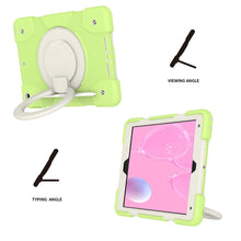 For iPad 10.2 2019/10.2 2020/10.2 2021 Silicone + PC Full Body Protection Tablet Case With Holder & Strap(Green)