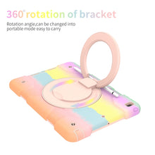 For iPad 10.2 2019/10.2 2020/10.2 2021 Silicone + PC Full Body Protection Tablet Case With Holder & Strap(Colorful Rose Gold)