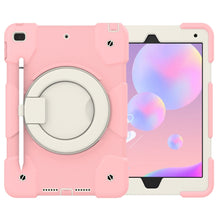 For iPad 10.2 2019/10.2 2020/10.2 2021 Silicone + PC Full Body Protection Tablet Case With Holder & Strap(Pink)