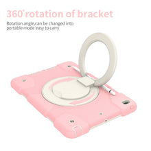 For iPad 10.2 2019/10.2 2020/10.2 2021 Silicone + PC Full Body Protection Tablet Case With Holder & Strap(Pink)