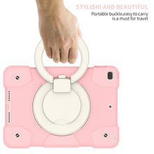 For iPad 10.2 2019/10.2 2020/10.2 2021 Silicone + PC Full Body Protection Tablet Case With Holder & Strap(Pink)