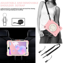 For iPad 10.2 2019/10.2 2020/10.2 2021 Silicone + PC Full Body Protection Tablet Case With Holder & Strap(Pink)