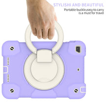 For iPad mini 4 2015/mini 2019 Silicone + PC Full Body Protection Tablet Case With Holder & Strap(Purple)