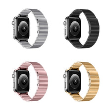 Magnetic Steel Watch Band For Apple Watch Series 8&7 41mm / SE 2&6&SE&5&4 40mm / 3&2&1 38mm(Rose Gold)