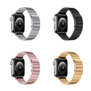 Magnetic Steel Watch Band For Apple Watch Series 8&7 41mm / SE 2&6&SE&5&4 40mm / 3&2&1 38mm(Rose Pink)