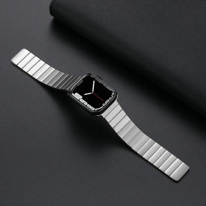 Magnetic Steel Watch Band For Apple Watch Ultra 49mm / Series 8&7 45mm / SE 2&6&SE&5&4 44mm / 3&2&1 42mm(Black)