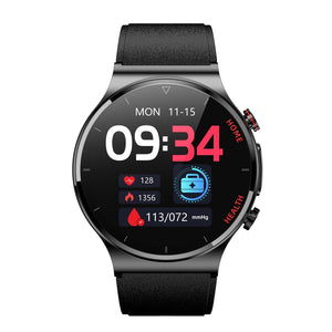 E300 1.32 Inch Screen TPU Watch Strap Smart Health Watch Supports Body Temperature Monitoring, ECG monitoring blood pressure(Black)