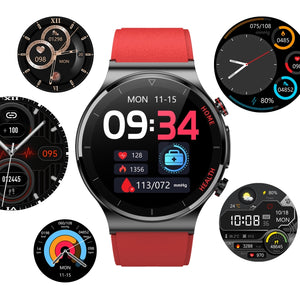 E300 1.32 Inch Screen TPU Watch Strap Smart Health Watch Supports Body Temperature Monitoring, ECG monitoring blood pressure(Black)
