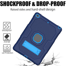 For iPad 10.2 2021 Contrast Color Robot Shockproof Silicone + PC Tablet Case(Navy Blue)