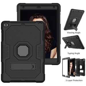 For iPad 10.2 2021 Contrast Color Robot Shockproof Silicone + PC Tablet Case(Black)