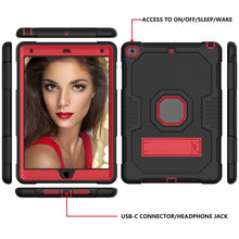 For iPad 10.2 2021 Contrast Color Robot Shockproof Silicone + PC Tablet Case(Black Red)